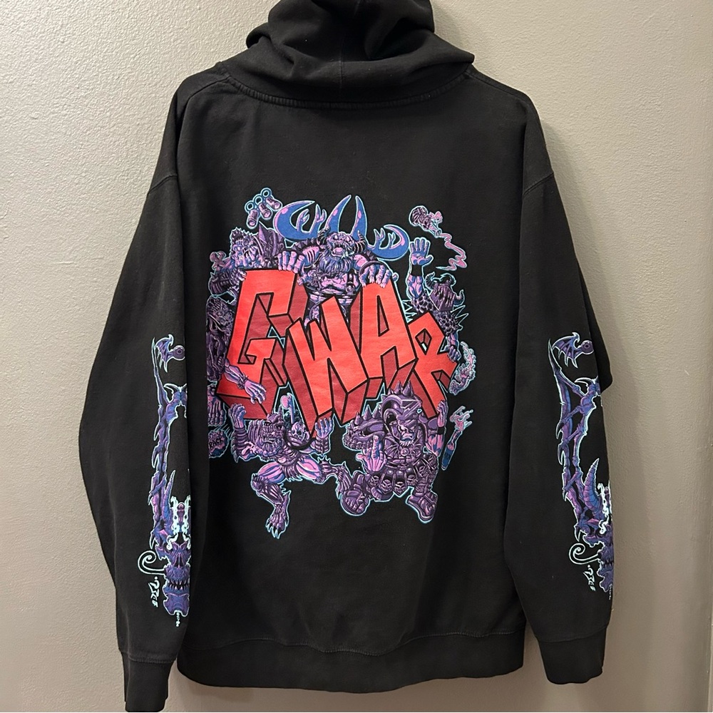 Sick Pit GWAR Heavy Metal Band Concert Zipper Hoodie Sweatshirt Cartoon Size L